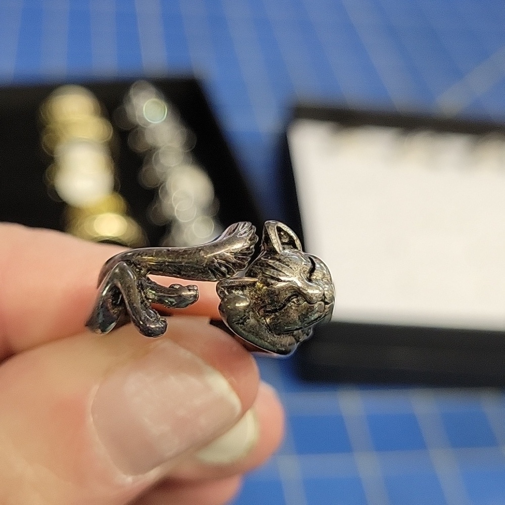 Squirrel All Around Pewter Ring Size 6.5